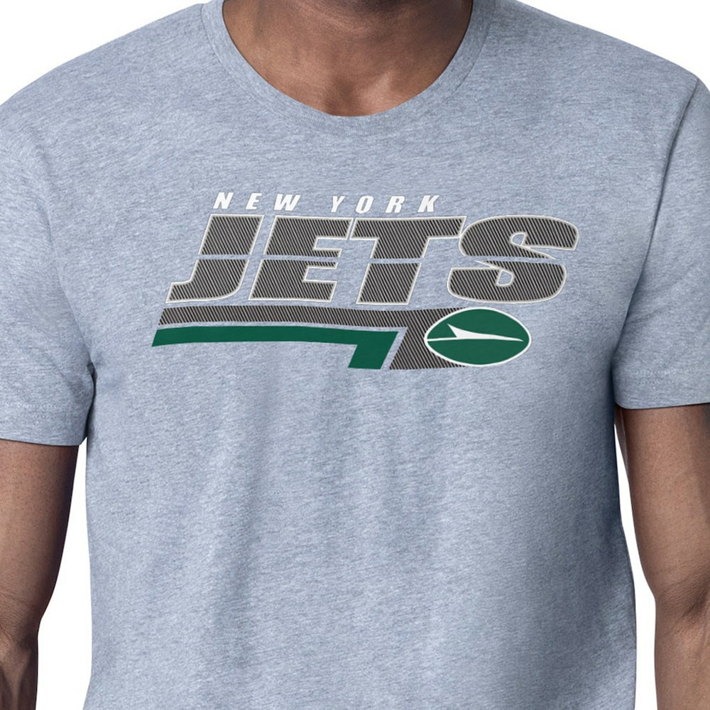 New York Jets Starter Logo Push Graphic T-Shirt - Heather Gray for sale