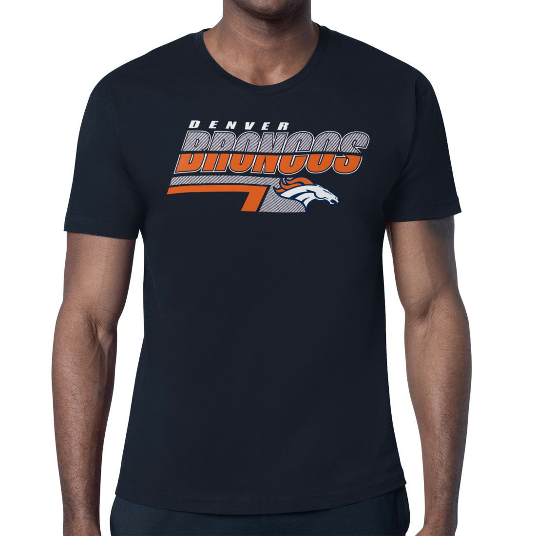 Denver Broncos Starter Logo Push Graphic T-Shirt - Navy discount