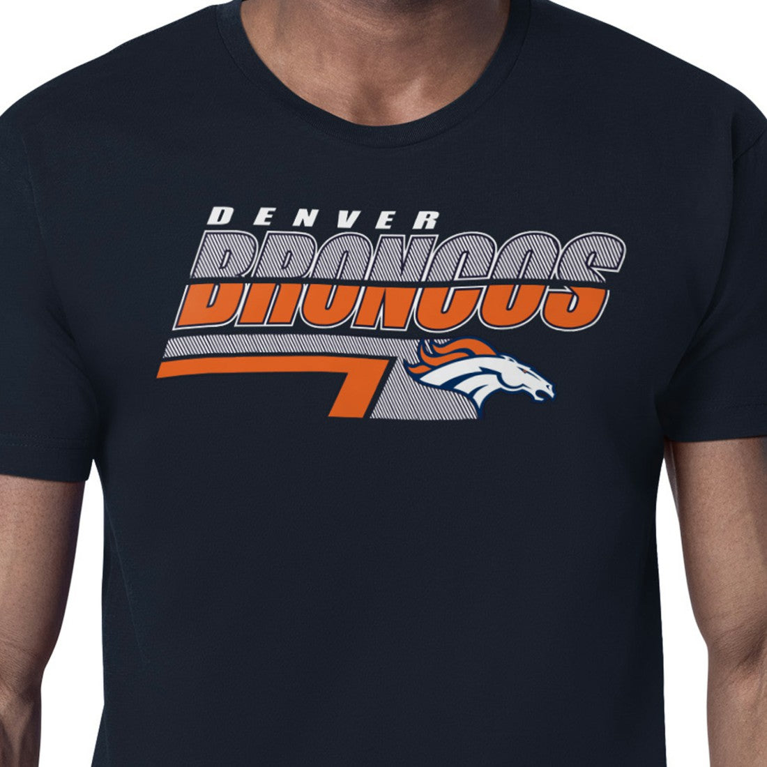 Denver Broncos Starter Logo Push Graphic T-Shirt - Navy discount