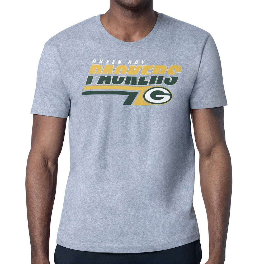 Green Bay Packers Starter Logo Push Graphic T-Shirt - Heather Gray cheap