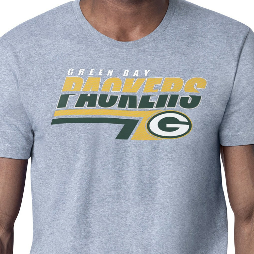 Green Bay Packers Starter Logo Push Graphic T-Shirt - Heather Gray cheap
