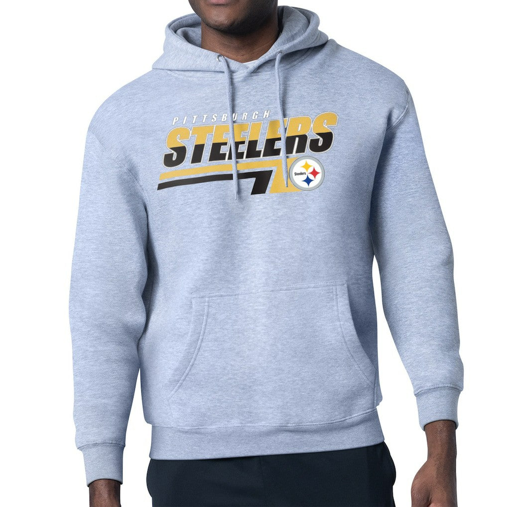 Pittsburgh Steelers Starter Logo Push Graphic Hoodie - Heather Gray cheap