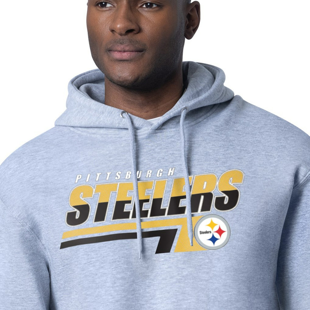 Pittsburgh Steelers Starter Logo Push Graphic Hoodie - Heather Gray cheap