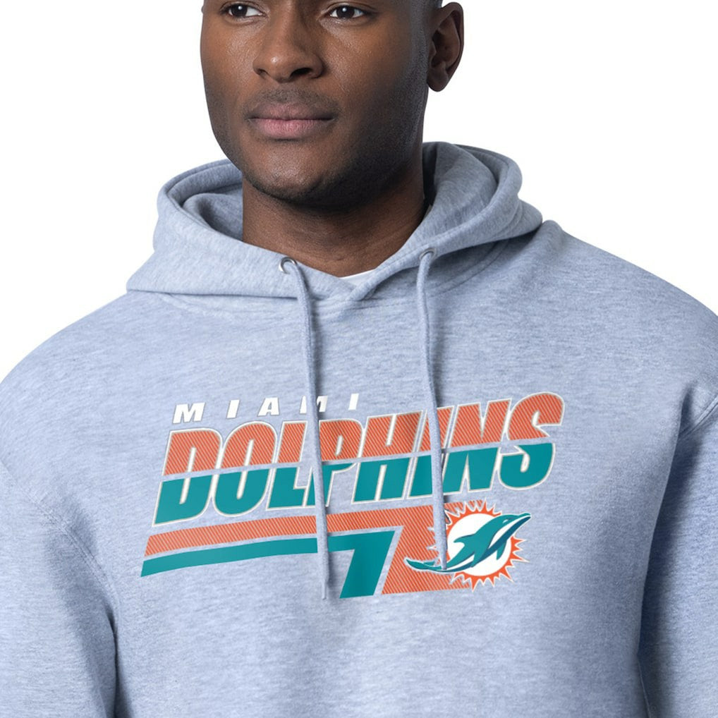 Miami Dolphins Starter Logo Push Graphic Hoodie - Heather Gray outlet
