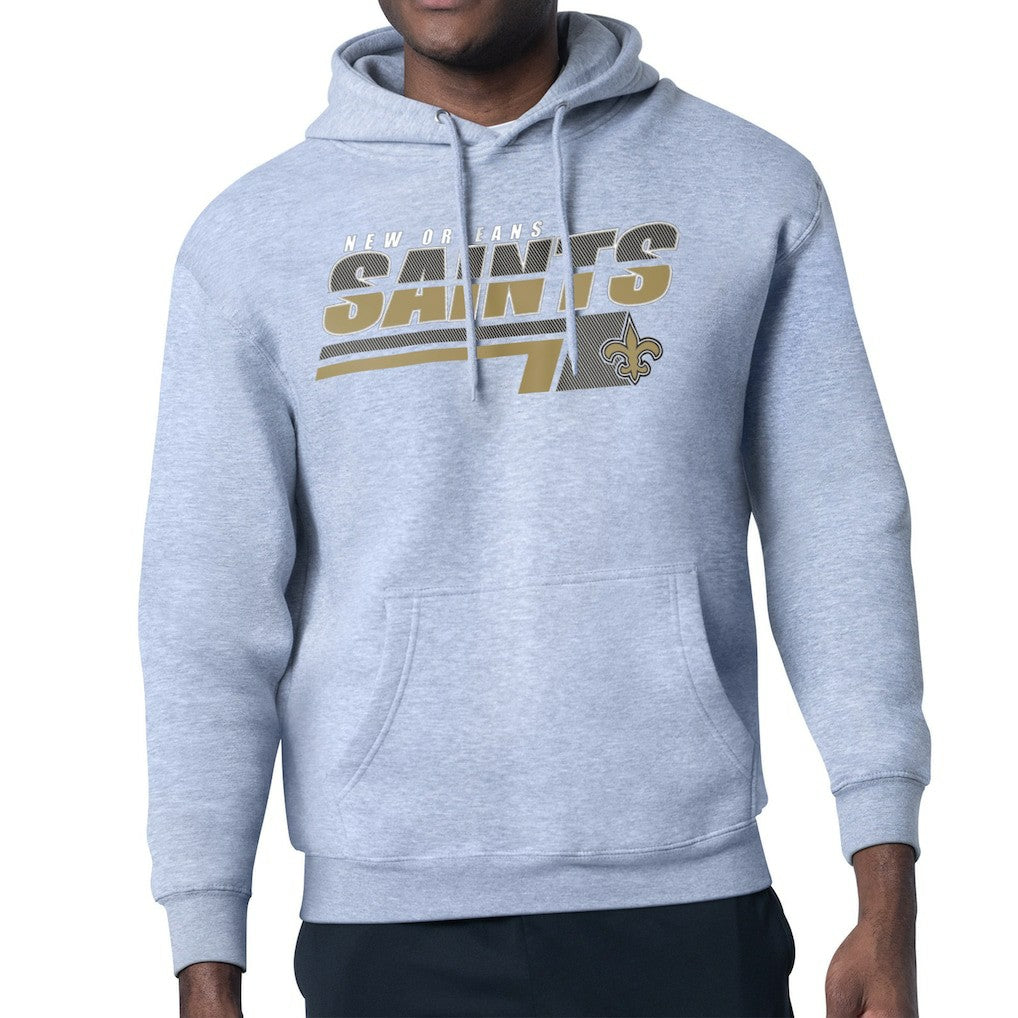 New Orleans Saints Starter Logo Push Graphic Hoodie - Heather Gray discount