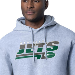 New York Jets Starter Logo Push Graphic Hoodie - Heather Gray sale