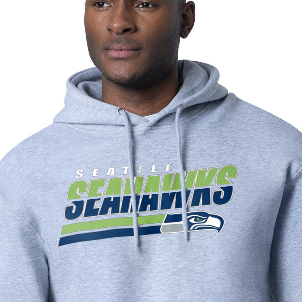 Seattle Seahawks Starter Logo Push Graphic Hoodie - Heather Gray outlet
