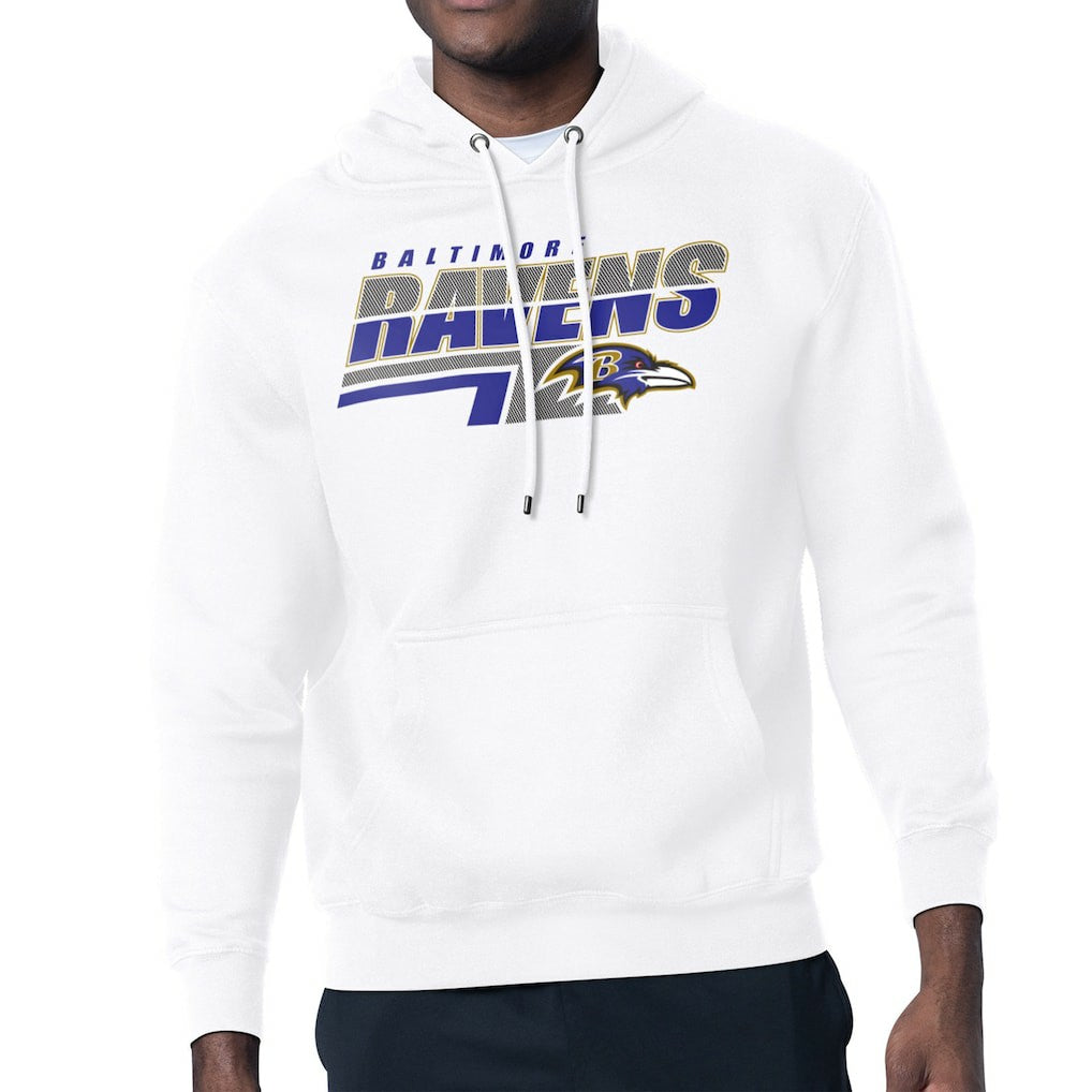 Baltimore Ravens Starter Logo Push Graphic Hoodie - White sale
