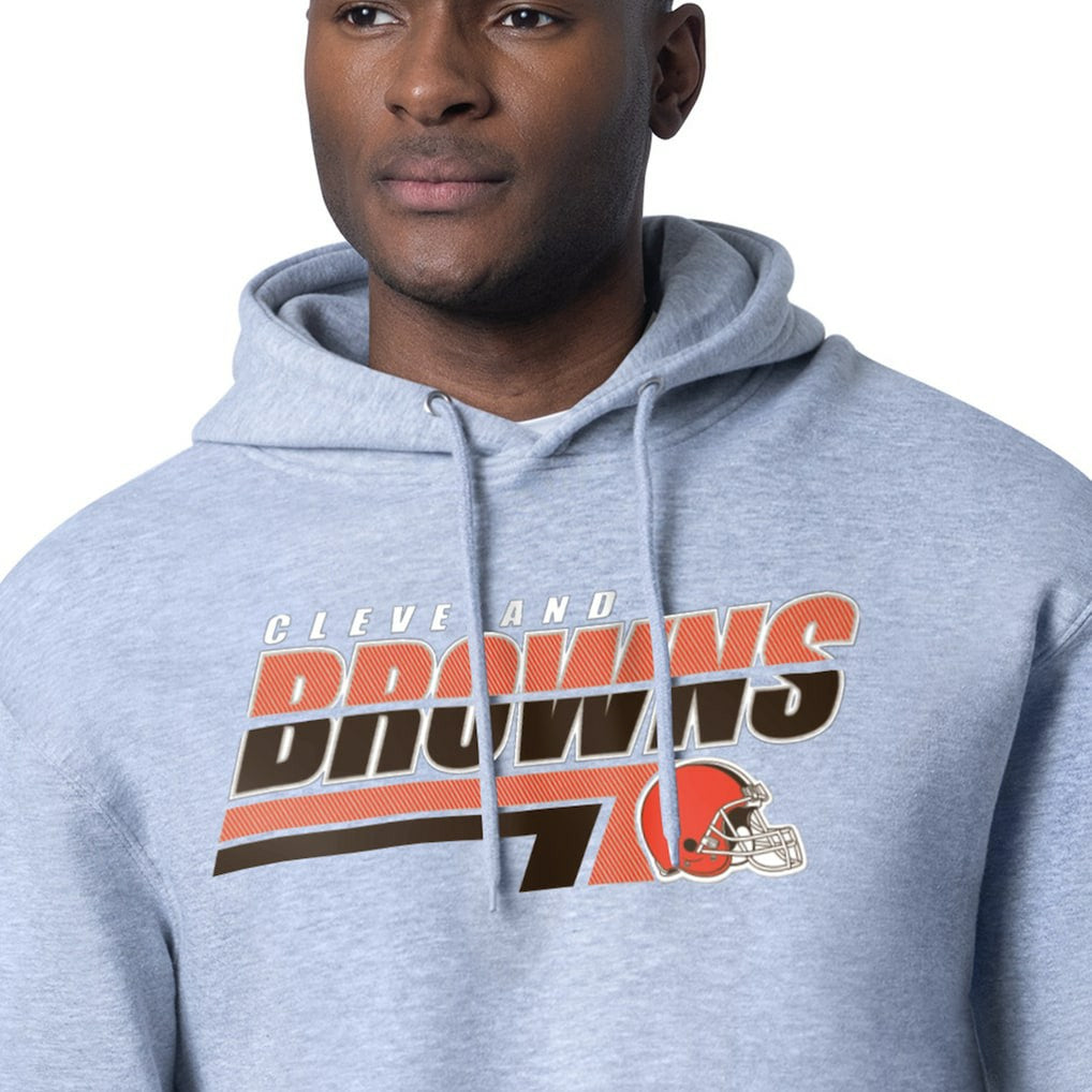 Cleveland Browns Starter Logo Push Graphic Hoodie - Heather Gray on sale