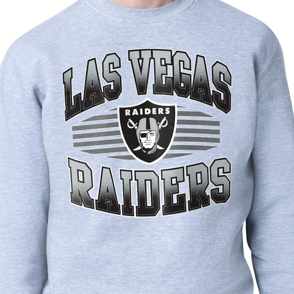Las Vegas Raiders Starter Team Grit Graphic Fleece Pullover Sweatshirt - Heather Gray sale