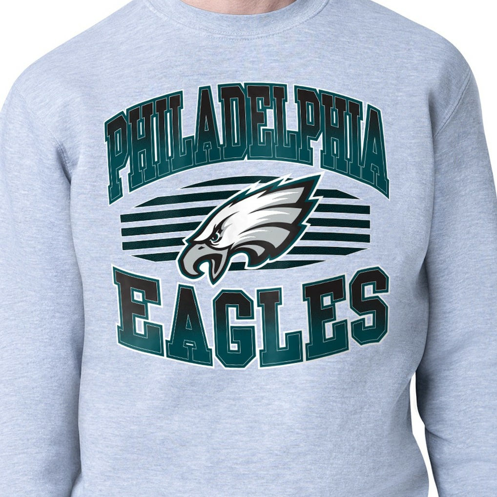 Philadelphia Eagles Starter Team Grit Graphic Fleece Pullover Sweatshirt - Heather Gray discount