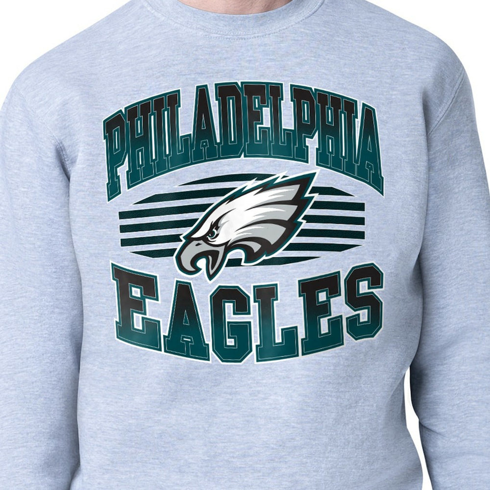 Philadelphia Eagles Starter Team Grit Graphic Fleece Pullover Sweatshirt - Heather Gray discount