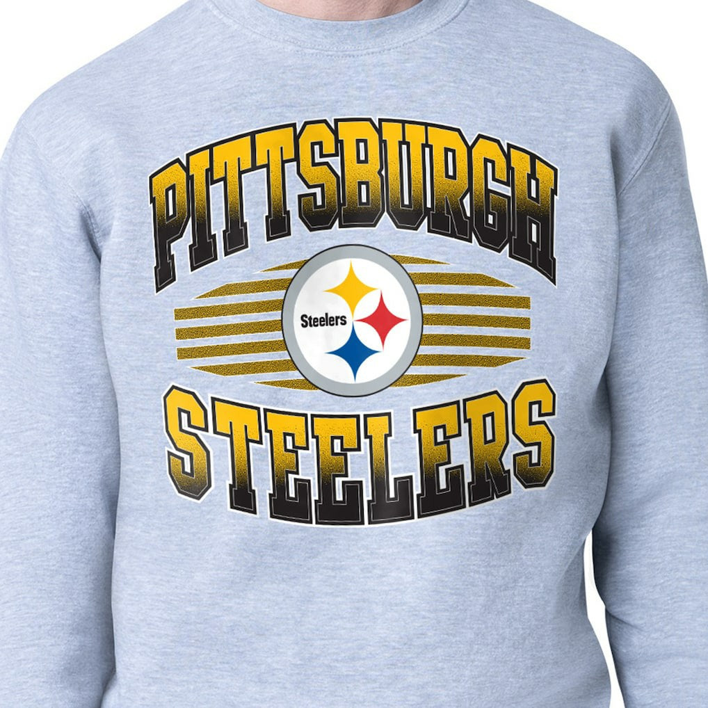 Pittsburgh Steelers Starter Team Grit Graphic Fleece Pullover Sweatshirt - Heather Gray sale