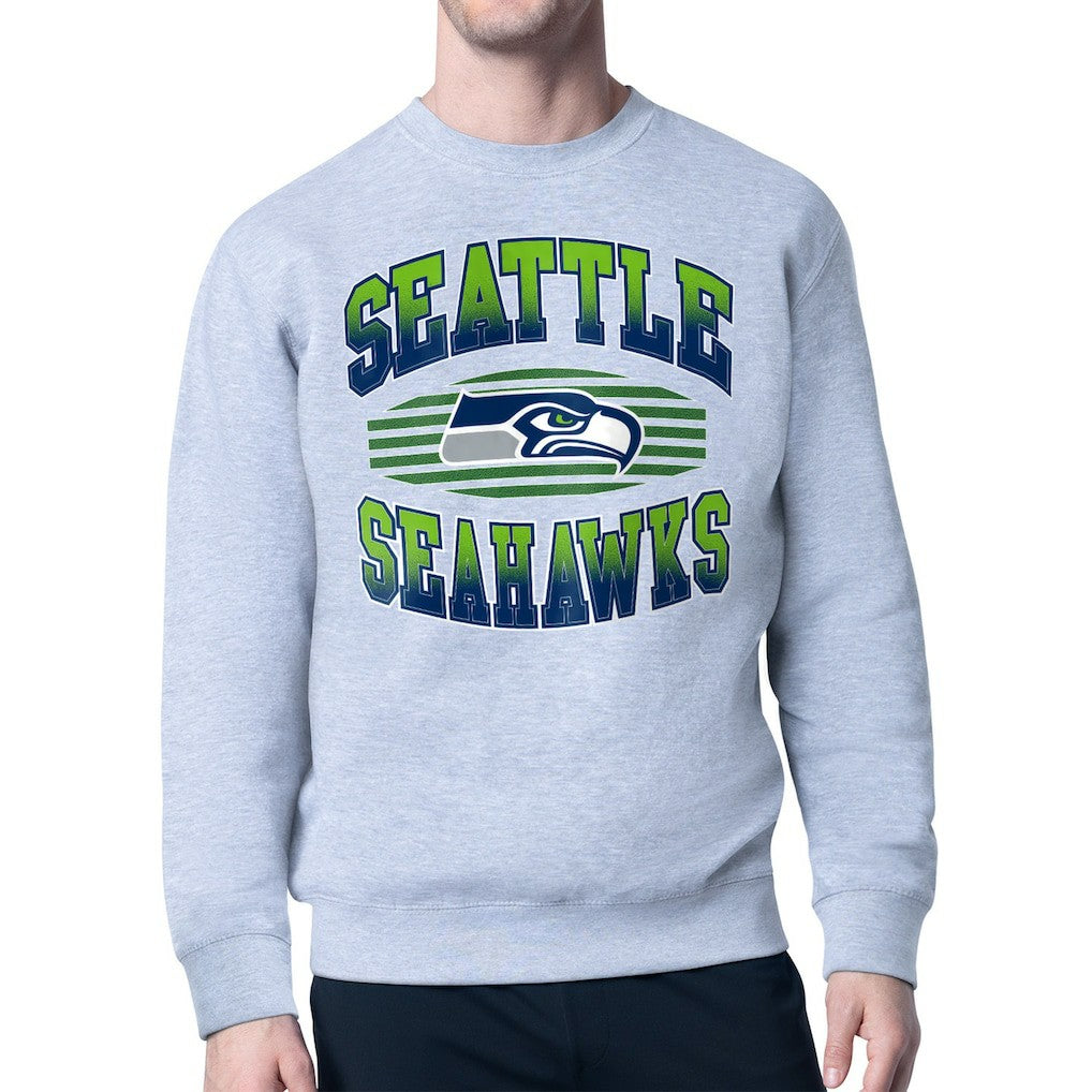 Seattle Seahawks Starter Team Grit Graphic Fleece Pullover Sweatshirt - Heather Gray discount