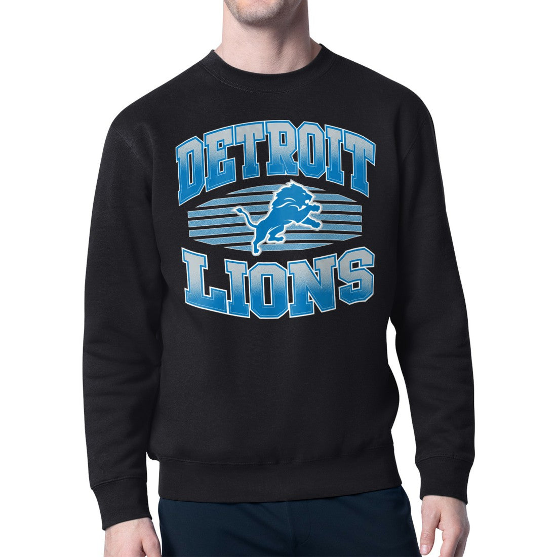 Detroit Lions Starter Team Grit Graphic Fleece Pullover Sweatshirt - Black sale