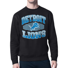 Detroit Lions Starter Team Grit Graphic Fleece Pullover Sweatshirt - Black sale