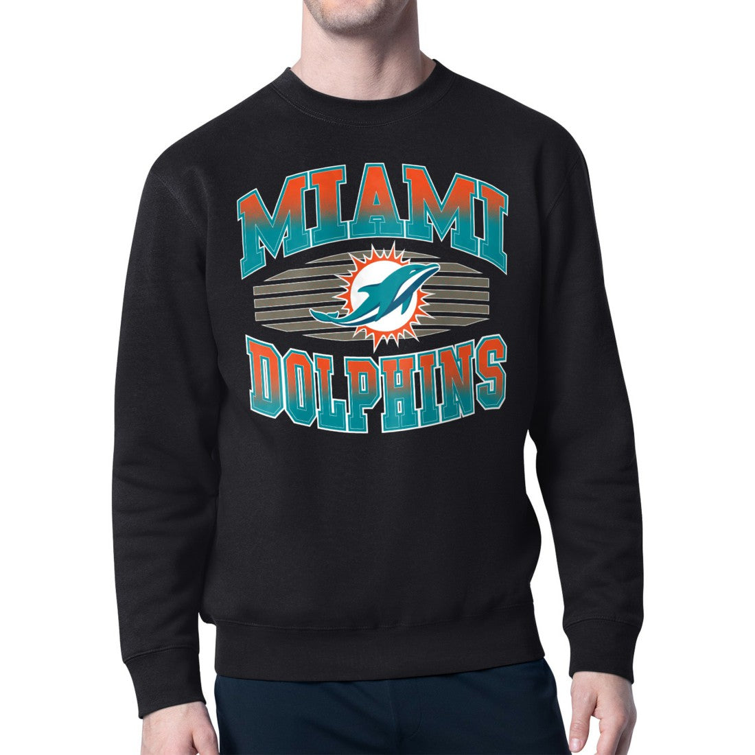 Miami Dolphins Starter Team Grit Graphic Fleece Pullover Sweatshirt - Black on sale