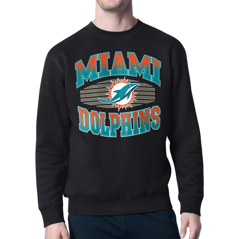 Miami Dolphins Starter Team Grit Graphic Fleece Pullover Sweatshirt - Black on sale