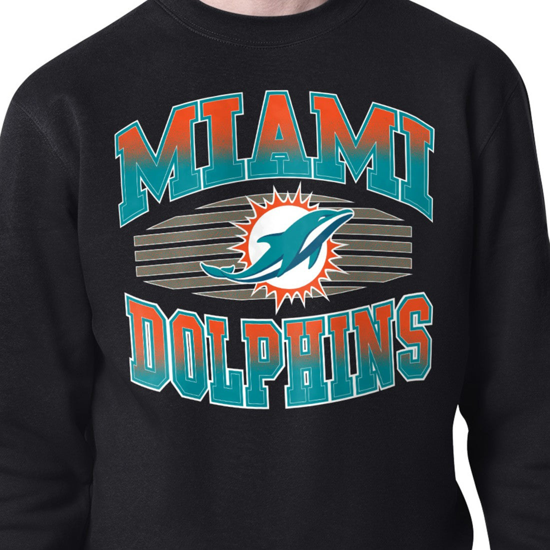 Miami Dolphins Starter Team Grit Graphic Fleece Pullover Sweatshirt - Black on sale