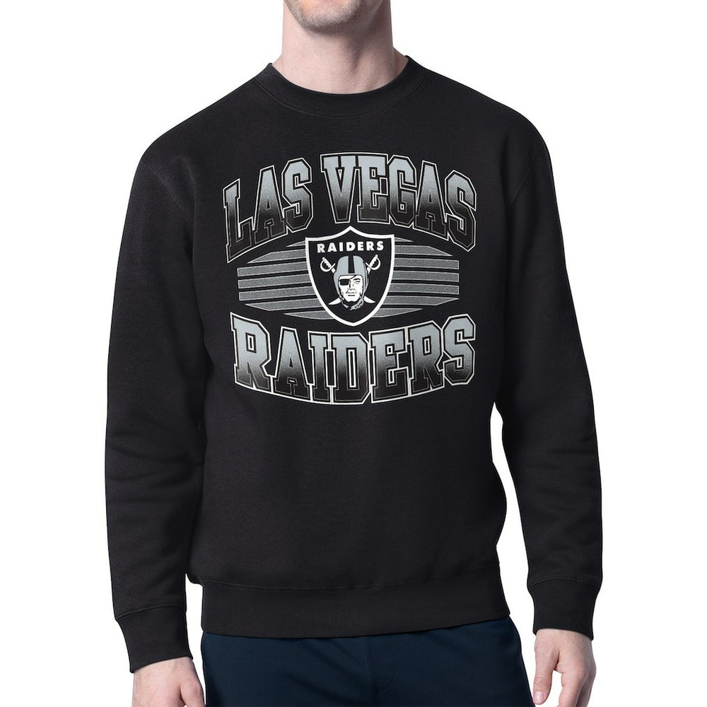 Las Vegas Raiders Starter Team Grit Graphic Fleece Pullover Sweatshirt - Black for sale