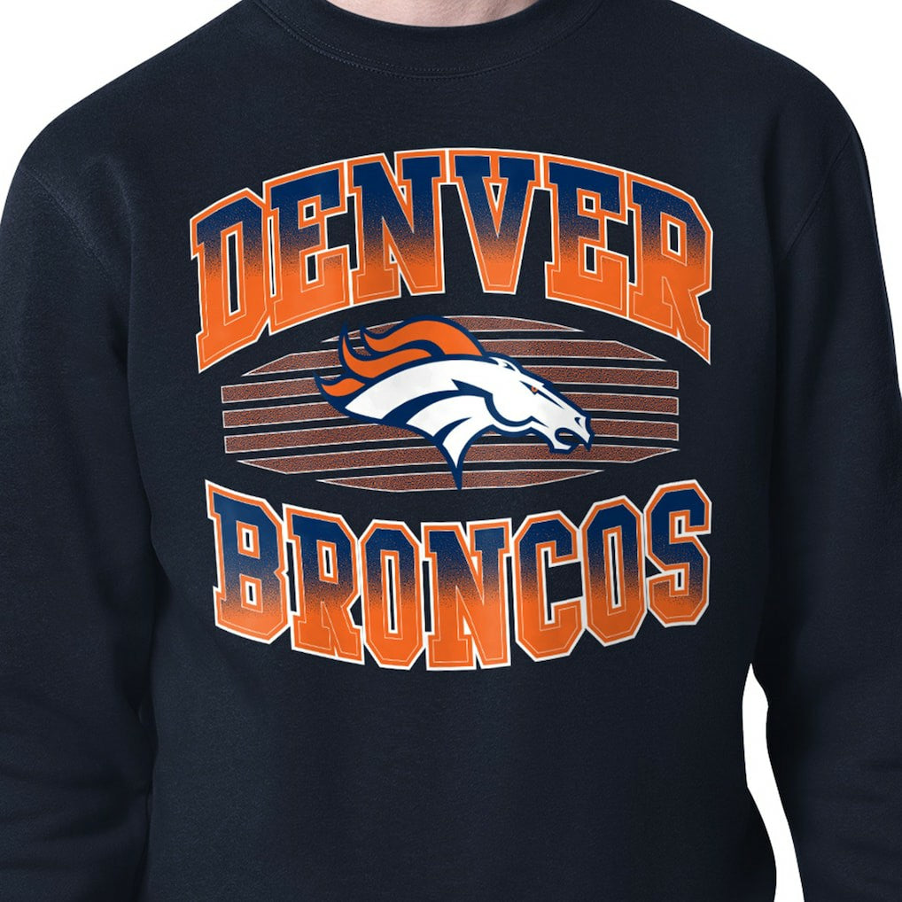 Denver Broncos Starter Team Grit Graphic Fleece Pullover Sweatshirt - Navy outlet