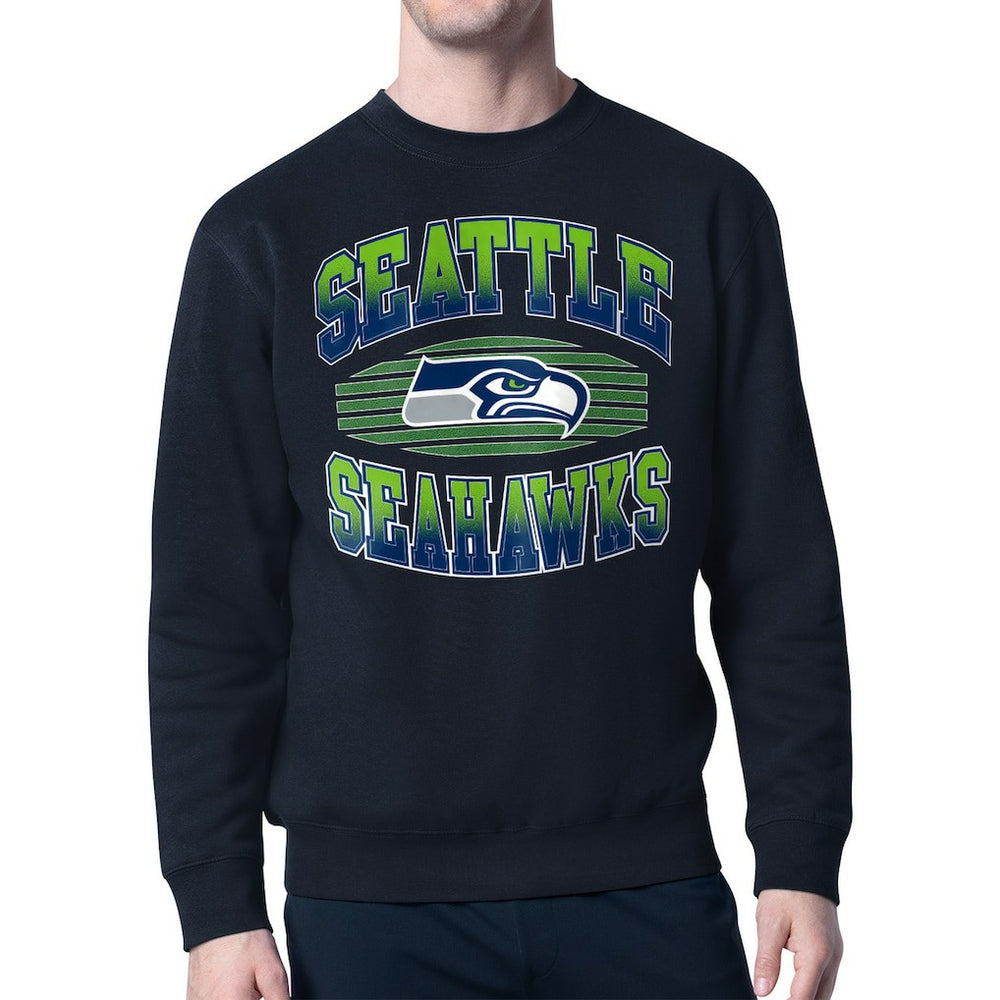Seattle Seahawks Starter Team Grit Graphic Fleece Pullover Sweatshirt - College Navy sale