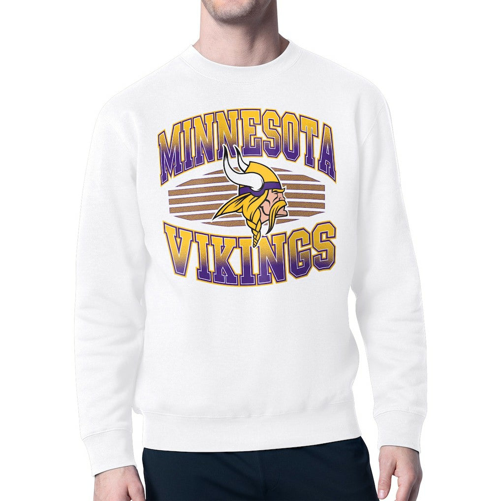 Minnesota Vikings Starter Team Grit Graphic Fleece Pullover Sweatshirt - White sale