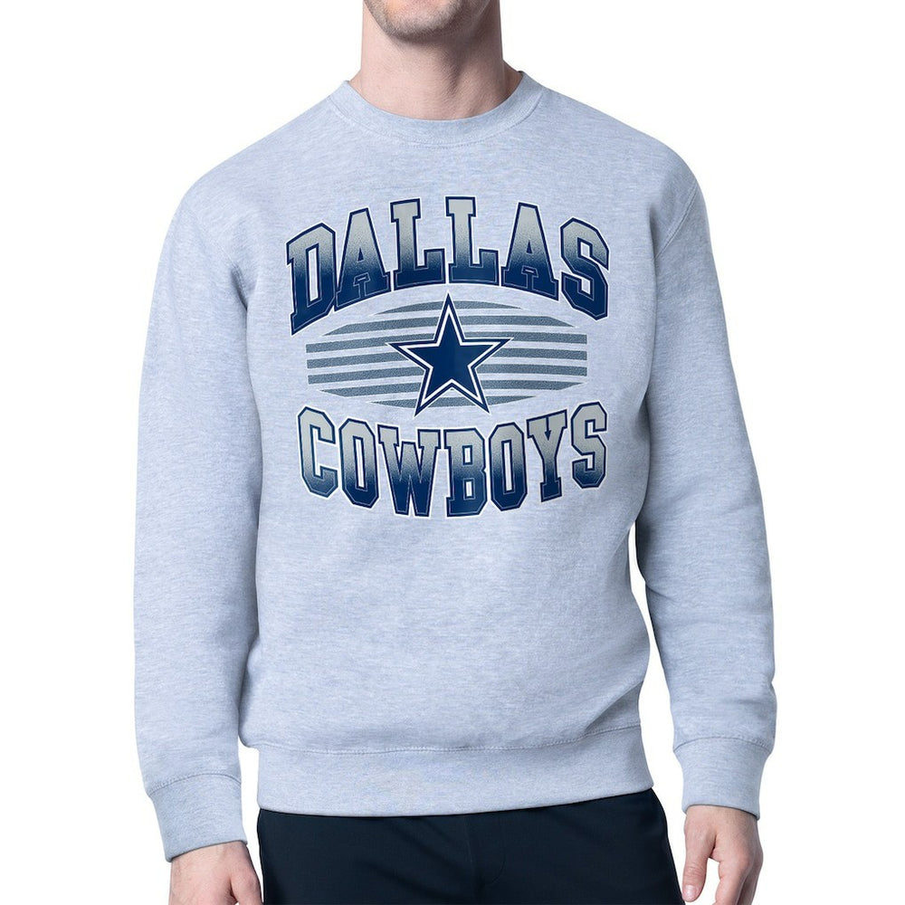Dallas Cowboys Starter Team Grit Graphic Fleece Pullover Sweatshirt - Heather Gray discount