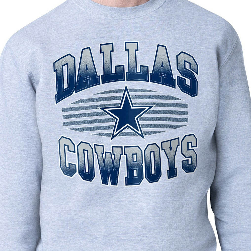 Dallas Cowboys Starter Team Grit Graphic Fleece Pullover Sweatshirt - Heather Gray discount