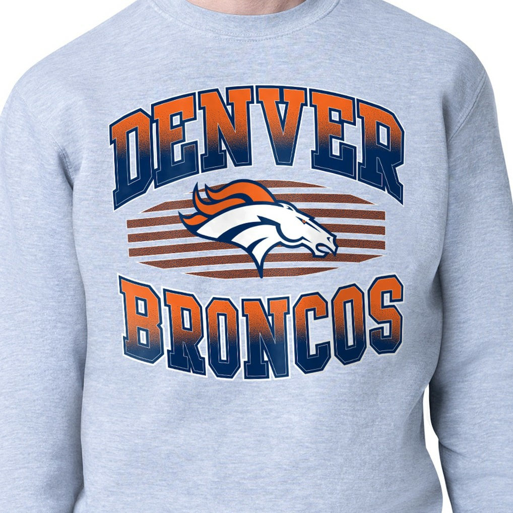 Denver Broncos Starter Team Grit Graphic Fleece Pullover Sweatshirt - Heather Gray online