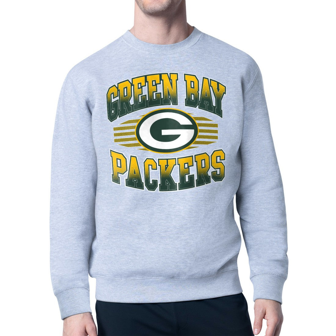 Green Bay Packers Starter Team Grit Graphic Fleece Pullover Sweatshirt - Heather Gray sale