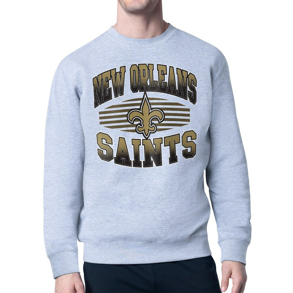 New Orleans Saints Starter Team Grit Graphic Fleece Pullover Sweatshirt - Heather Gray cheap