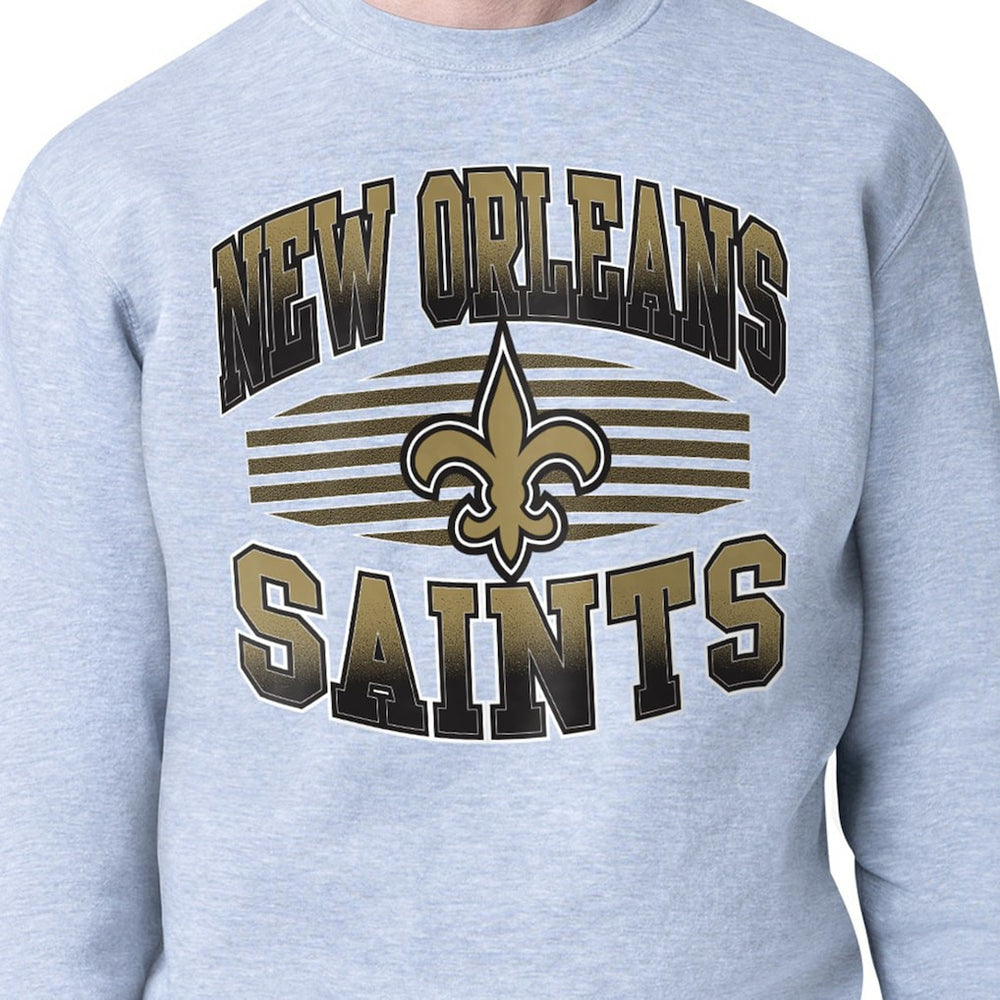 New Orleans Saints Starter Team Grit Graphic Fleece Pullover Sweatshirt - Heather Gray cheap