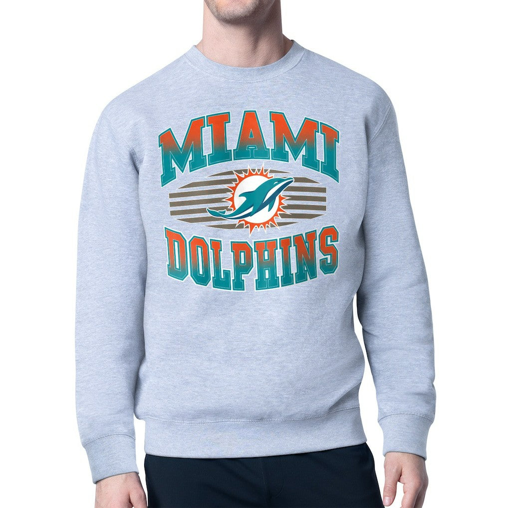 Miami Dolphins Starter Team Grit Graphic Fleece Pullover Sweatshirt - Heather Gray cheap