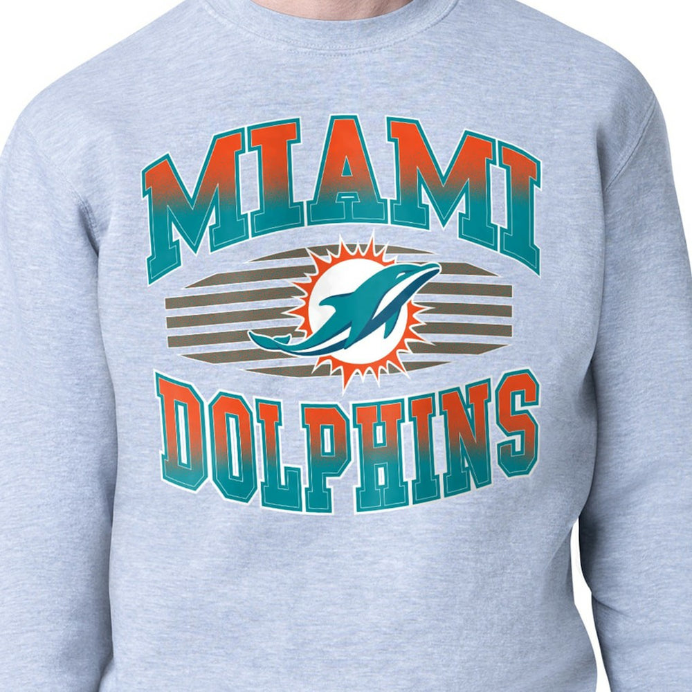 Miami Dolphins Starter Team Grit Graphic Fleece Pullover Sweatshirt - Heather Gray cheap