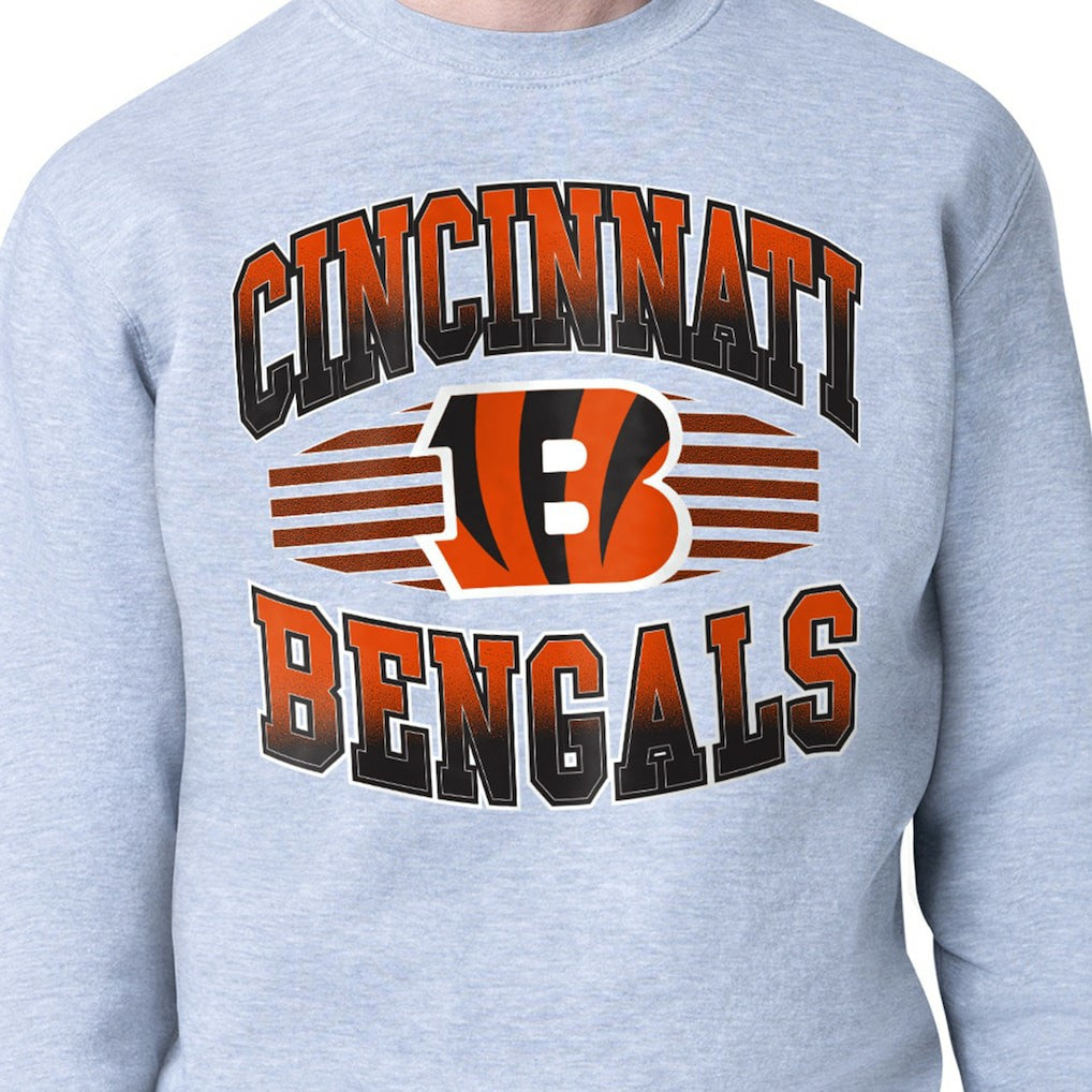 Cincinnati Bengals Starter Team Grit Graphic Fleece Pullover Sweatshirt - Heather Gray on sale