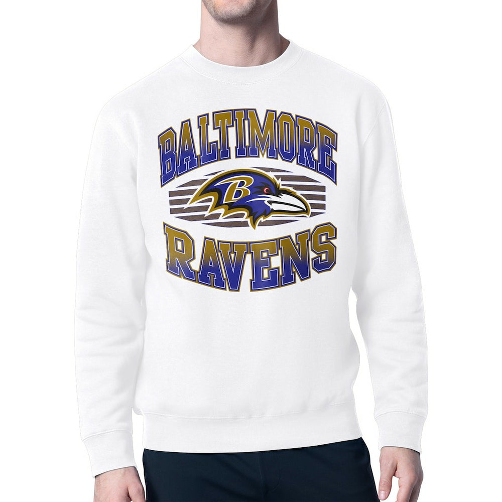 Baltimore Ravens Starter Team Grit Graphic Fleece Pullover Sweatshirt - White cheap