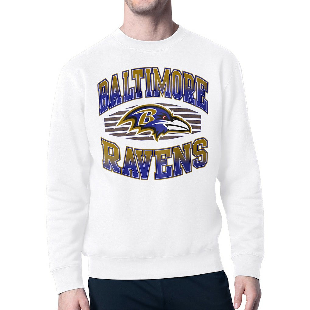 Baltimore Ravens Starter Team Grit Graphic Fleece Pullover Sweatshirt - White cheap