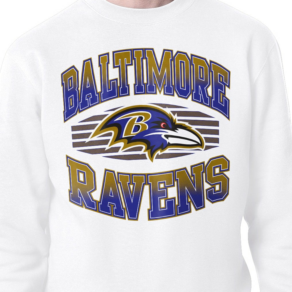 Baltimore Ravens Starter Team Grit Graphic Fleece Pullover Sweatshirt - White cheap