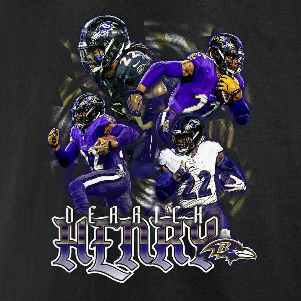Derrick Henry Baltimore Ravens Notorious Graphic T-Shirt - Black on sale