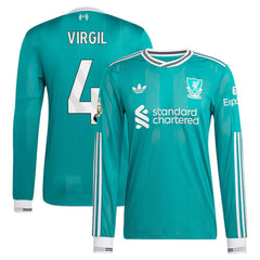 Virgil van Dijk Liverpool 2025/26 Third Long Sleeve Player Jersey - Green | Adidas on sale