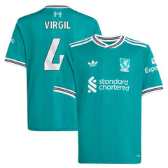 Virgil van Dijk Liverpool Youth 2025/26 Third Replica Player Jersey - Green | Adidas on sale