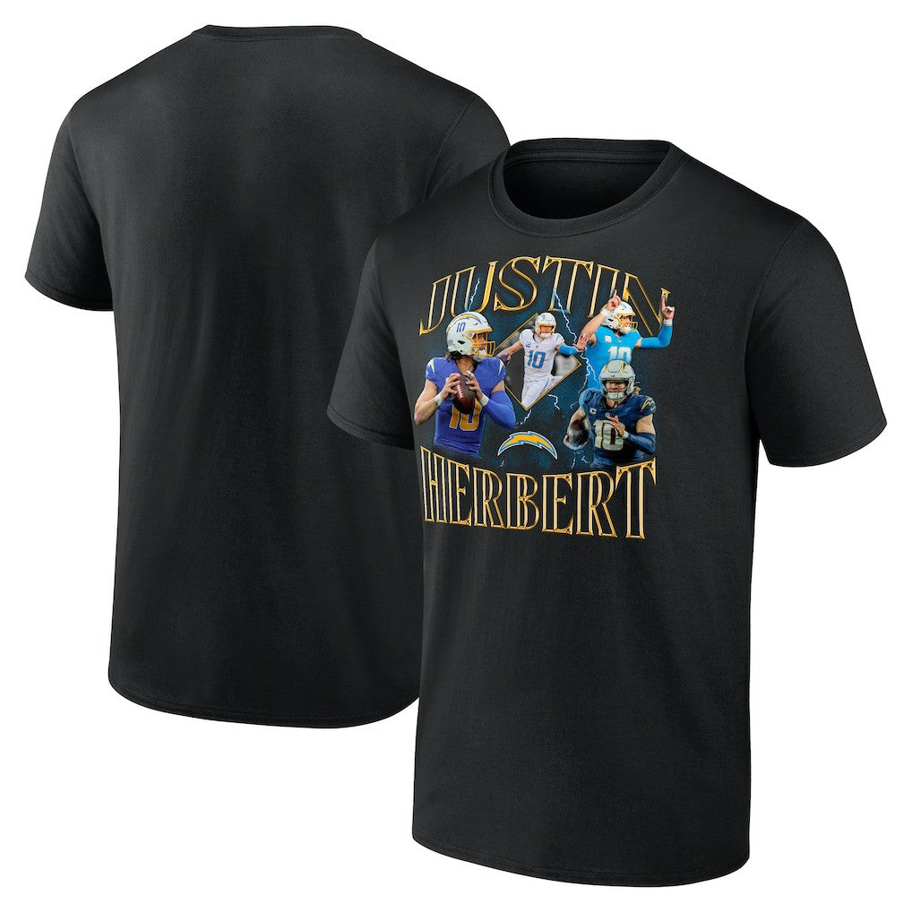 Justin Herbert Los Angeles Chargers Notorious Graphic T-Shirt - Black sale