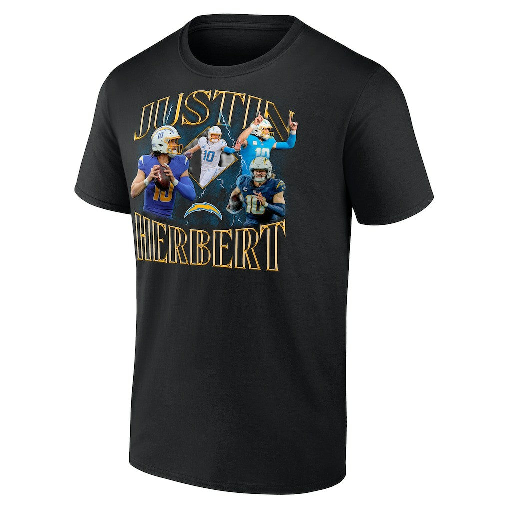 Justin Herbert Los Angeles Chargers Notorious Graphic T-Shirt - Black sale