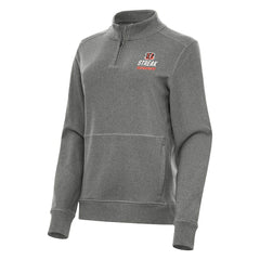 Cincinnati Bengals Antigua Women's Streak Crush Quarter-Zip Pullover - Heather Black discount