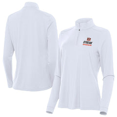 Cincinnati Bengals Antigua Women's Streak Intent Quarter-Zip Pullover - White cheap