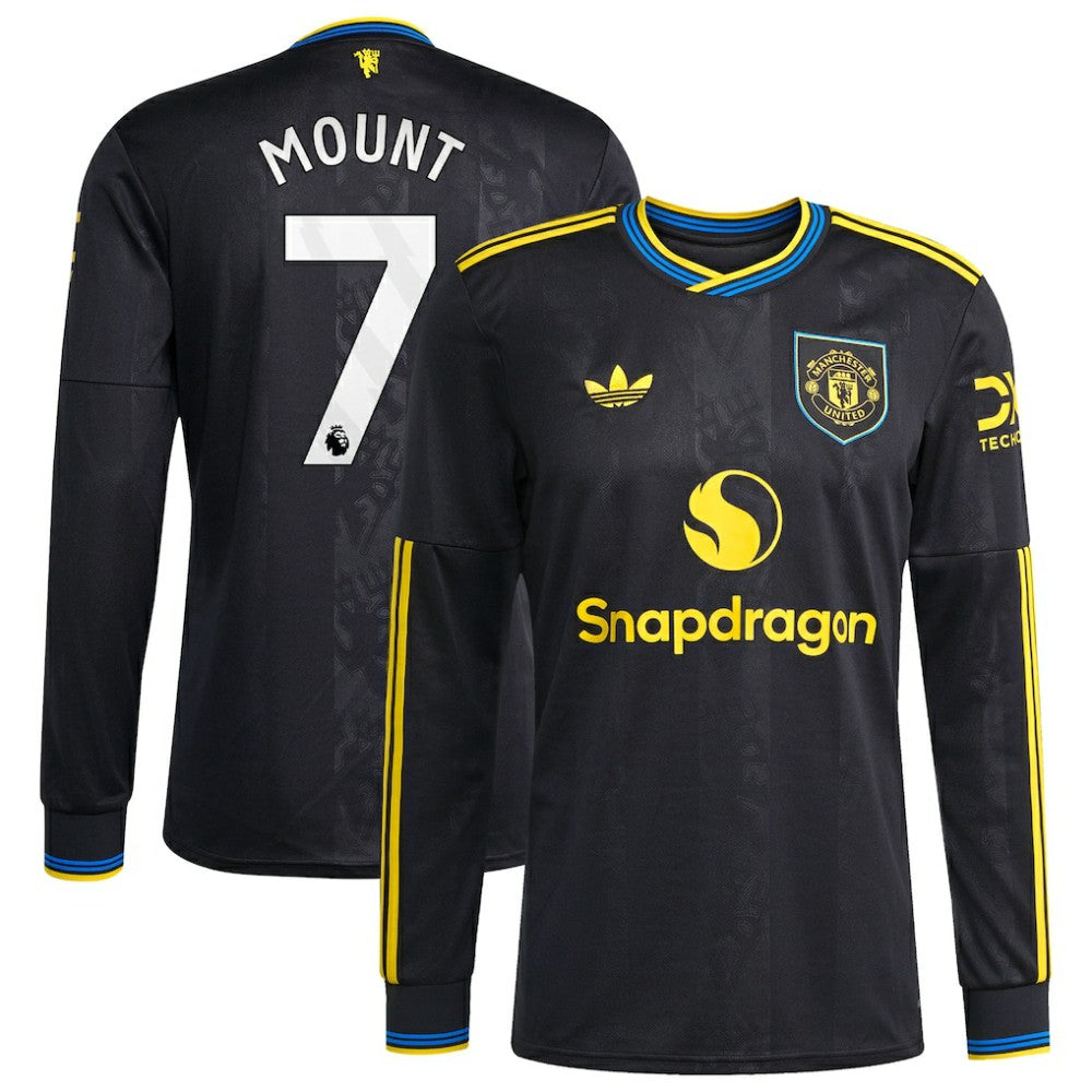 Mason Mount Manchester United 2025/26 Third Replica Long Sleeve Player Jersey - Black | Adidas outlet