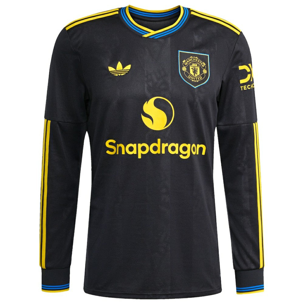 Kobbie Mainoo Manchester United 2025/26 Third Replica Long Sleeve Player Jersey - Black | Adidas for sale