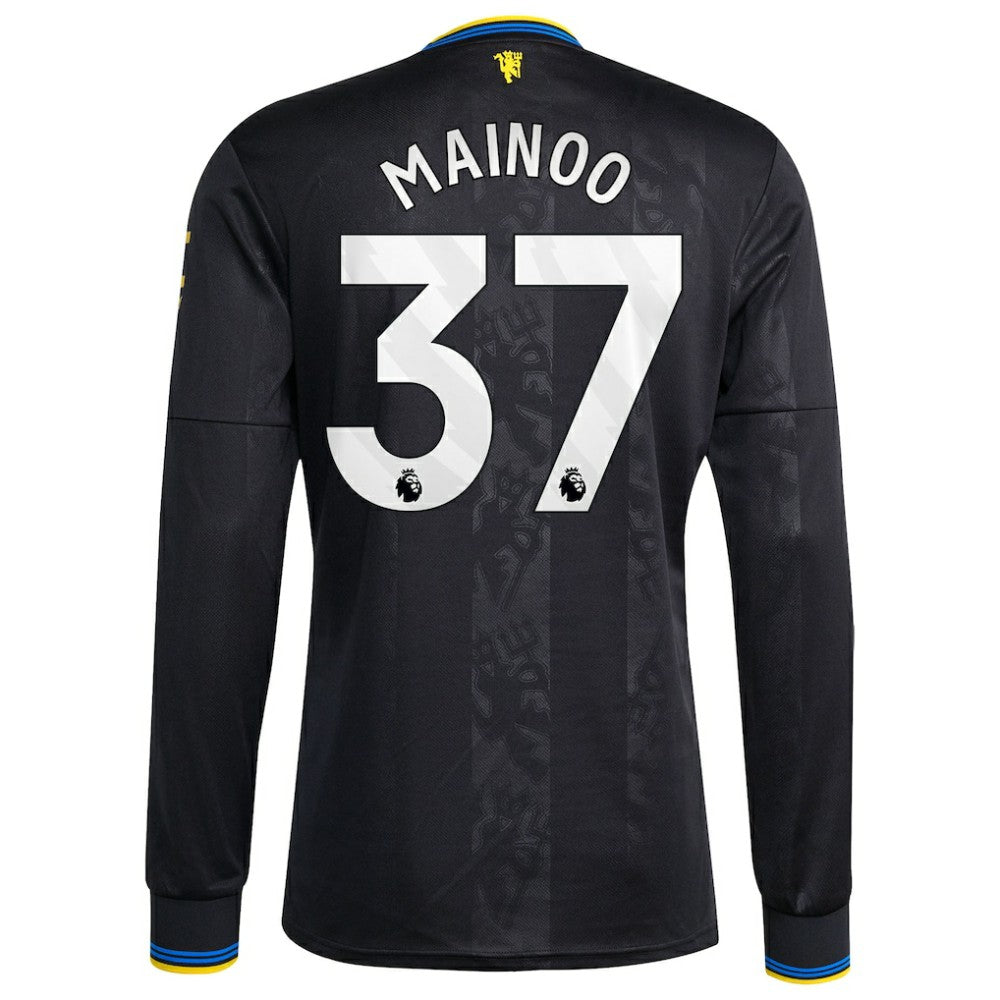 Kobbie Mainoo Manchester United 2025/26 Third Replica Long Sleeve Player Jersey - Black | Adidas for sale