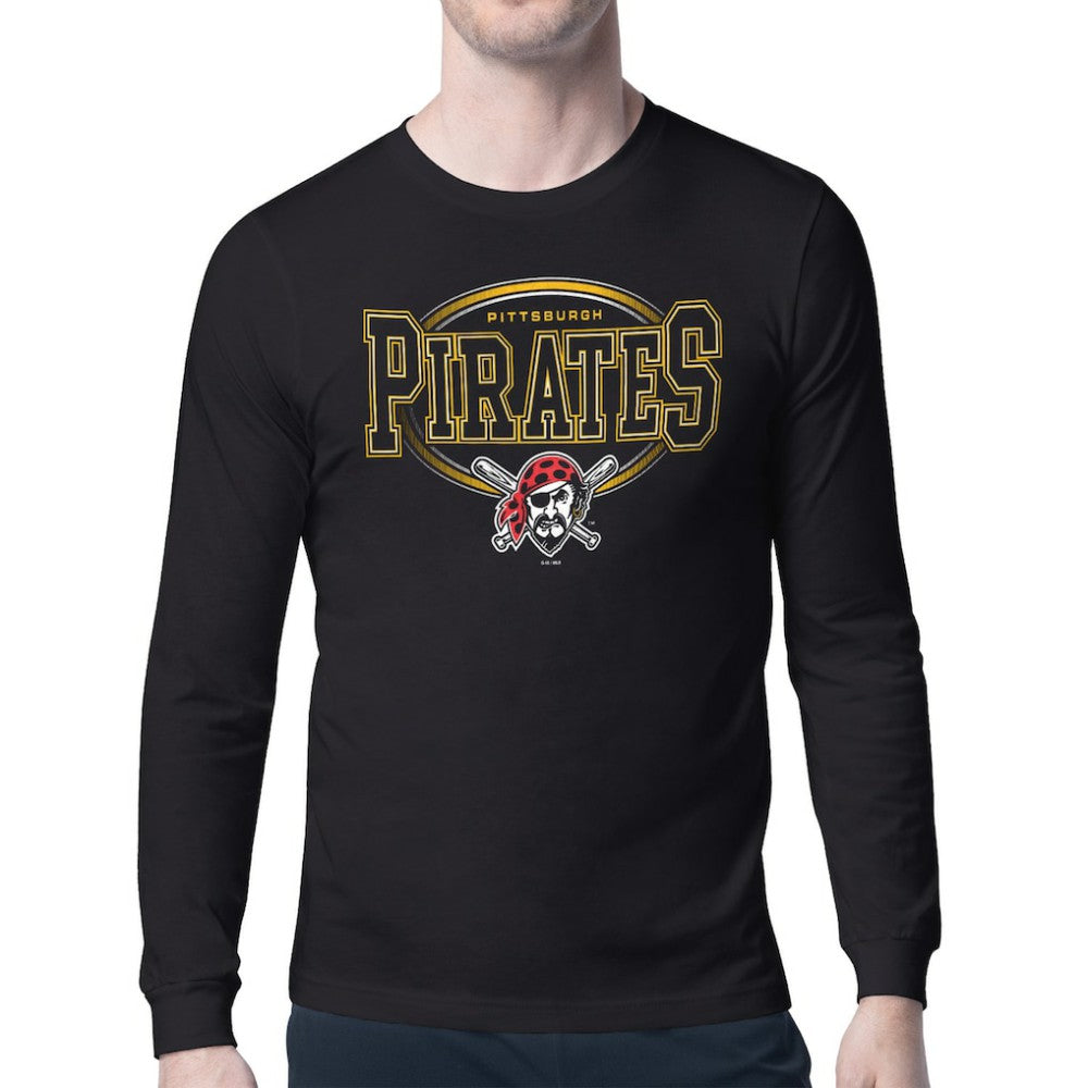 Pittsburgh Pirates Starter Team Track Graphic Long Sleeve T-Shirt - Black